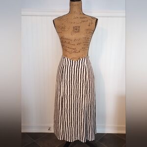 NWT • KIMCHI BLUE (UO) Black/White Striped Midi Skirt • Size 0 • Whimsigoth